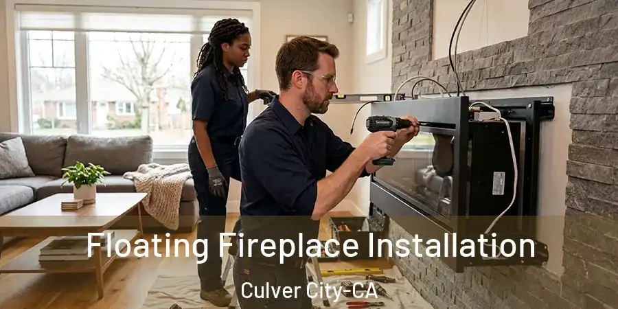  Floating Fireplace Installation Culver City-CA